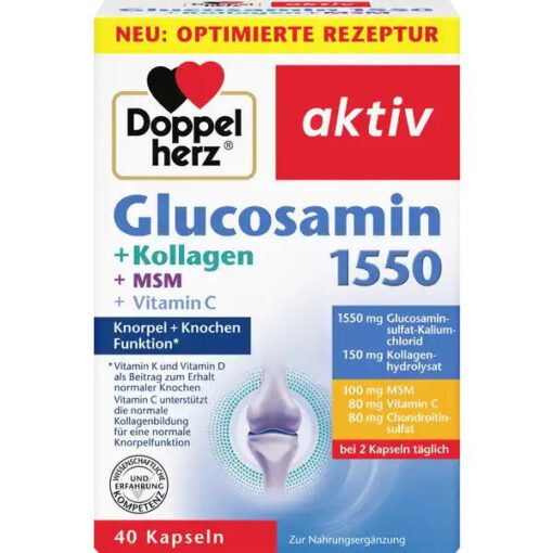 Viên uống bổ sụn khớp Doppelherz Glucosamin 1550 + Kollagen + MSM + Vitamin C, 40 viên