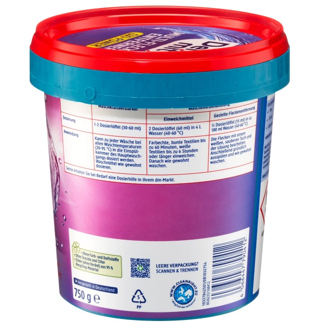 Bột tẩy vết bẩn quần áo màu Denkmit Oxi Power Multi-Flecken-Entferner, 750g Bột tẩy vết bẩn quần áo màu Denkmit Oxi Power Multi-Flecken-Entferner, 750g