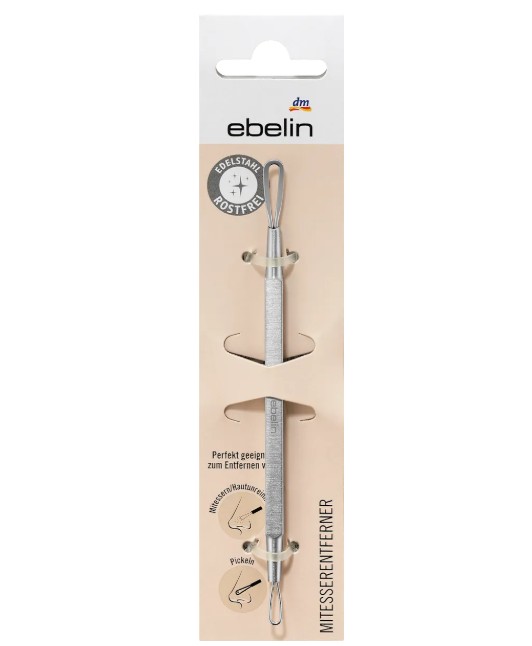Cây nặn mụn 2 đầu Ebelin Mitesserentferner, 1 chiếc