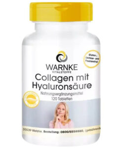 Viên uống WARNKE Collagen mit Hyaluronsäure làm đẹp da, chống lão hóa, 120 viên