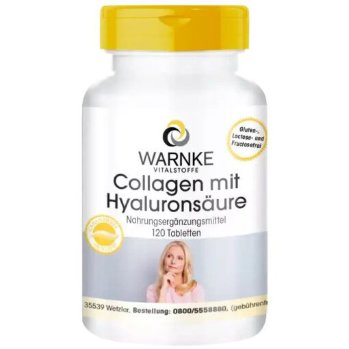 Viên uống WARNKE Collagen mit Hyaluronsäure làm đẹp da, chống lão hóa, 120 viên
