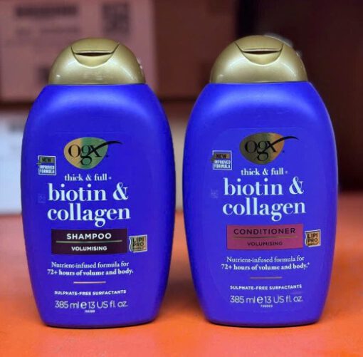 Cặp dầu gội xả OGX Thick & Full + Biotin & Collagen làm dày tóc, ngăn rụng tóc, 2x385ml