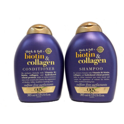 Cặp dầu gội xả OGX Thick & Full + Biotin & Collagen làm dày tóc, ngăn rụng tóc, 2x385ml