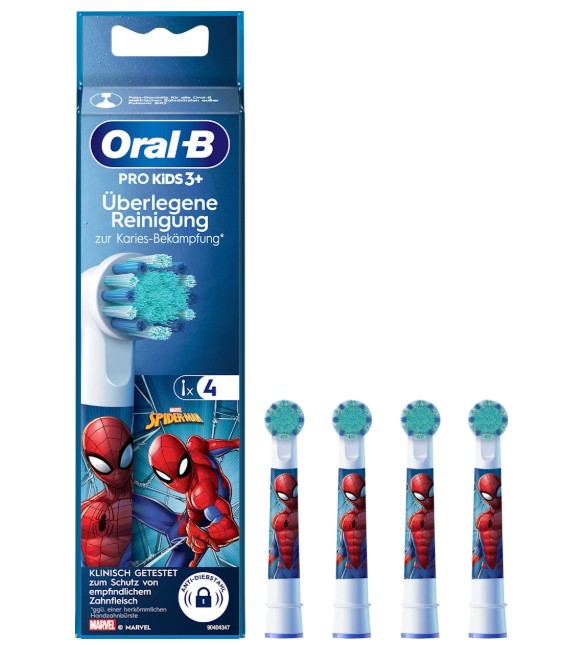 Đầu bàn chải điện Oral-B KIDS Spiderman cho trẻ em, 4 chiếc Đầu bàn chải điện Oral-B KIDS Spiderman cho trẻ em, 4 chiếc