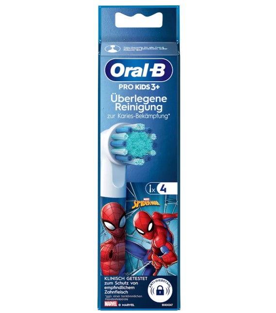 Đầu bàn chải điện Oral-B KIDS Spiderman cho trẻ em, 4 chiếc Đầu bàn chải điện Oral-B KIDS Spiderman cho trẻ em, 4 chiếc