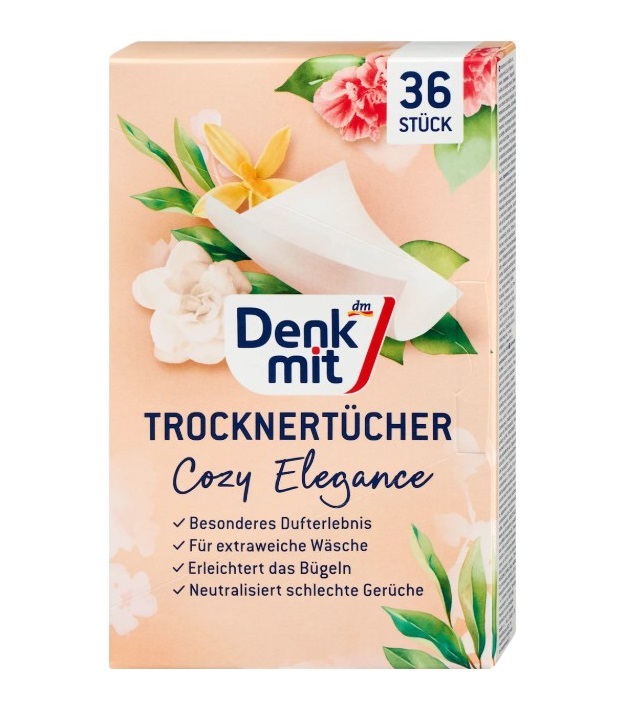 Giấy thơm Denkmit Trocknertücher Cosy Elegance, 36 tờ Giấy thơm Denkmit Trocknertücher Cosy Elegance, 36 tờ