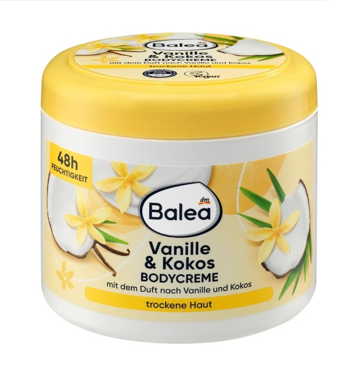 Kem dưỡng thể Balea Bodycreme Vanille & Cocos chiết xuất vani và dừa, 500ml