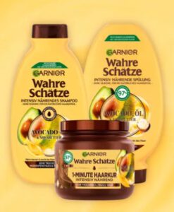 Kem ủ tóc Garnier Wahre Schätze 1-Minute Haarkur Avocado-Öl & Sheabutter cho tóc khô xoăn cứng, 340ml