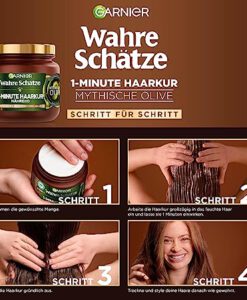 Kem ủ tóc Garnier Wahre Schätze 1-Minute Haarkur Mythische Olive cho tóc khô và hư tổn, 340ml