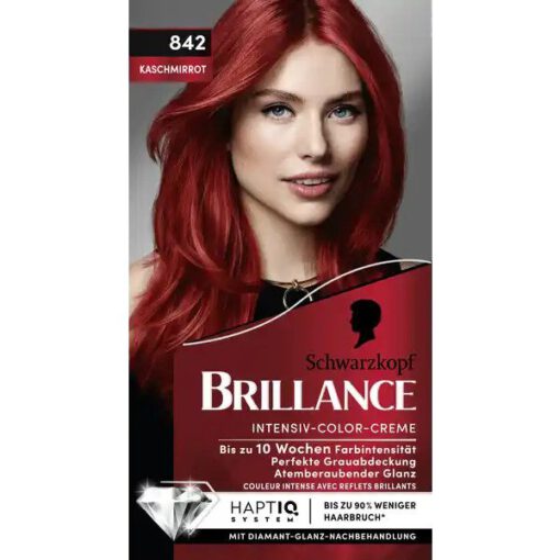 Thuốc nhuộm tóc Brillance Intensiv Color Creme 842 Kaschmirrot - màu đỏ len, 1 hộp