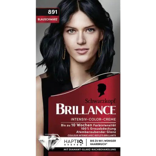Thuốc nhuộm tóc Brillance Intensiv Color Creme 891 Blauschwarz - màu xanh đen, 1 hộp