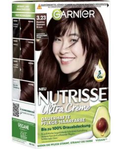 Thuốc nhuộm tóc Garnier Nutrisse 3.23 Dunkles Diamant Braun - màu nâu kim cương đậm, 1 hộp