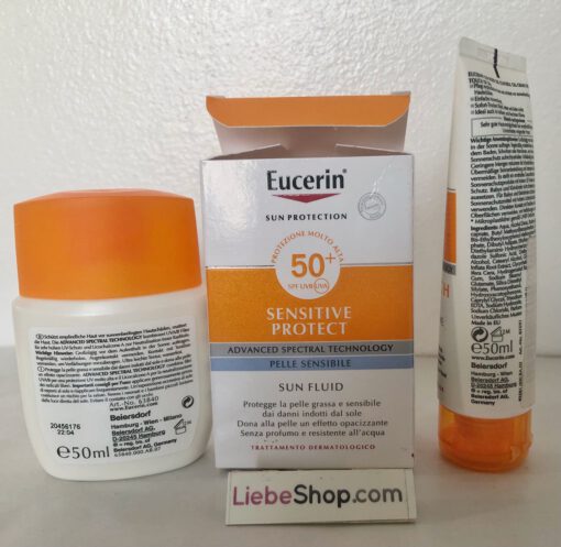 SET Kem chống nắng Eucerin Sensitive Protect Face + Eucerin Oil Control BODY LSF 50+, 2x50ml