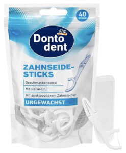 Tăm chỉ nha khoa Dontodent Zahnseide-sticks, 40 chiếc