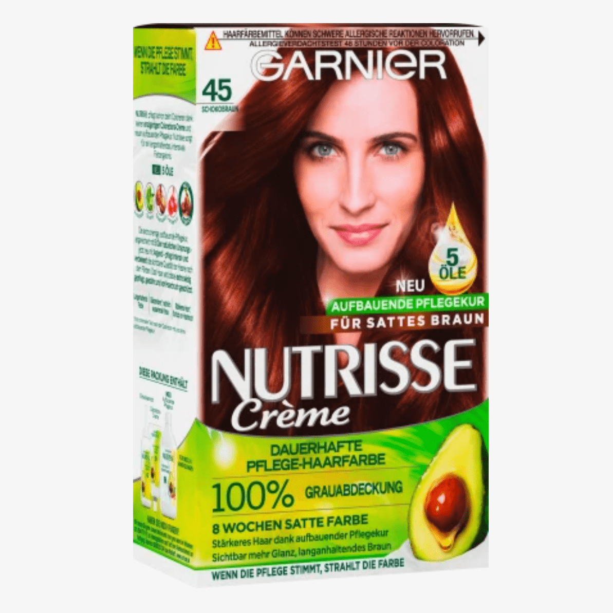 Thuốc nhuộm tóc Garnier Nutrisse 45 Schokobraun - màu nâu socola sáng, 1 hộp