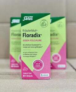 Viên sắt hữu cơ Floradix Eisen Folsäure bổ sung sắt và axit folic, 84 viên
