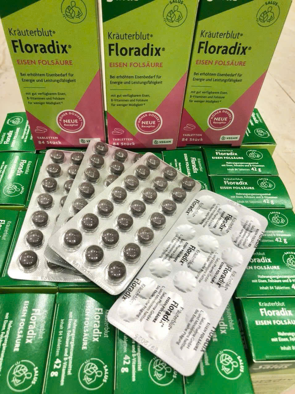 Viên sắt hữu cơ Floradix Eisen Folsäure bổ sung sắt và axit folic, 84 viên Viên sắt hữu cơ Floradix Eisen Folsäure bổ sung sắt và axit folic, 84 viên