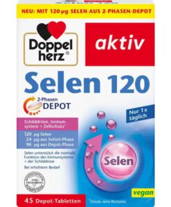 Viên uống Doppelherz Selen 120 hỗ trợ tuyến giáp và hệ miễn dịch, 45 viên