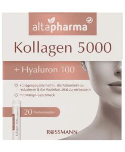 Collagen uống altapharma Kollagen 5000 + Hyaluron 100 làm đẹp da, 20x25ml