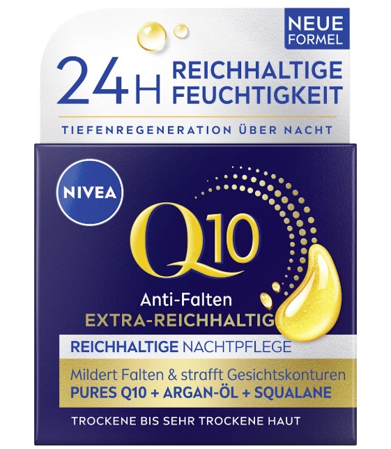 Kem dưỡng da Nivea Q10 Anti-Falten Extra Reichhaltige Nachtpflege ban đêm cho da rất khô, 50ml Kem dưỡng da Nivea Q10 Anti-Falten Extra Reichhaltige Nachtpflege ban đêm cho da rất khô, 50ml