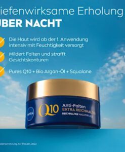 Kem dưỡng da Nivea Q10 Anti-Falten Extra Reichhaltige Nachtpflege ban đêm cho da rất khô, 50ml