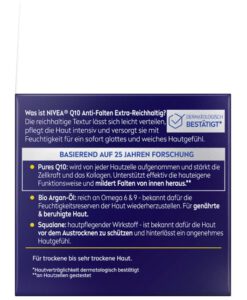 Kem dưỡng da Nivea Q10 Anti-Falten Extra Reichhaltige Nachtpflege ban đêm cho da rất khô, 50ml
