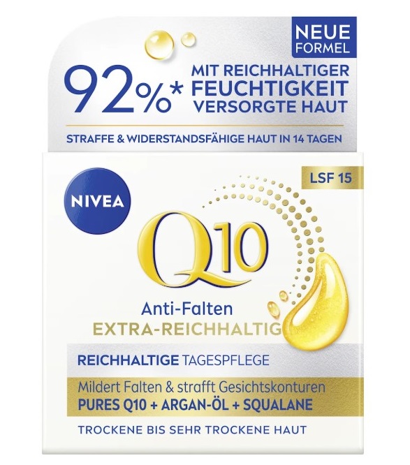 Kem dưỡng da Nivea Q10 Anti-Falten Extra Reichhaltige Tagespflege ban ngày cho da rất khô, 50ml Kem dưỡng da Nivea Q10 Anti-Falten Extra Reichhaltige Tagespflege ban ngày cho da rất khô, 50ml