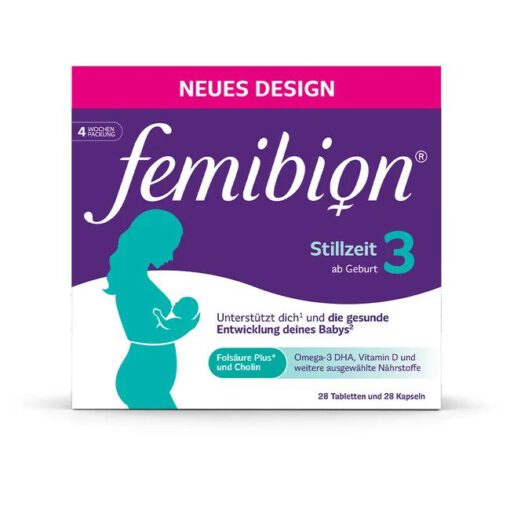 Vitamin tổng hợp FEMIBION 3 Stillzeit cho phụ nữ sau sinh và cho con bú, hộp 4 tuần (2x28 viên) (Sao chép)