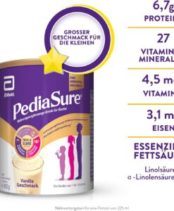 Sữa PediaSure Vanille Geschmack tăng chiều cao, tăng đề kháng, 850g