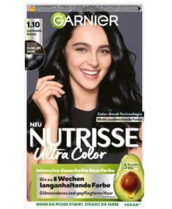 Thuốc nhuộm tóc Garnier Nutrisse 1.10 Leuchtendes Schwarz - màu đen tự nhiên, 1 hộp