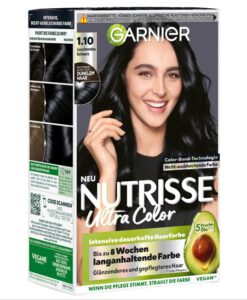 Thuốc nhuộm tóc Garnier Nutrisse 1.10 Leuchtendes Schwarz - màu đen tự nhiên, 1 hộp