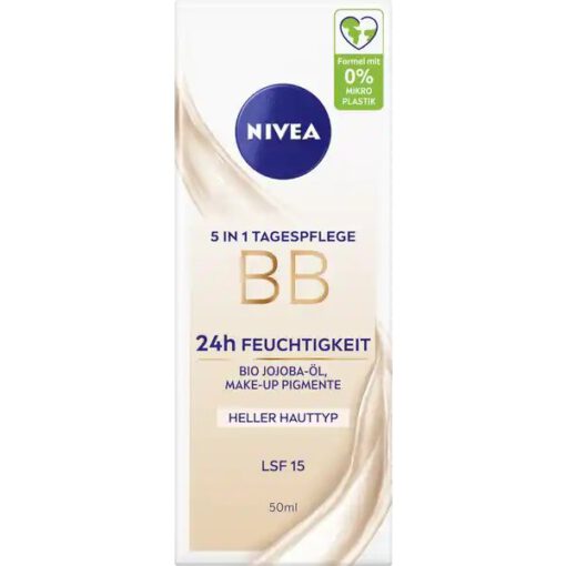 Kem nền Nivea BB 5in1 Tagespflege Heller Hauttyp LSF15 - tone sáng, 50ml