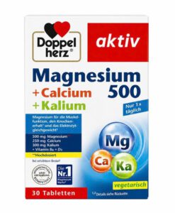 Viên uống bổ sung magie Doppelherz Magnesium 500 + Calcium + Kalium, 30 viên