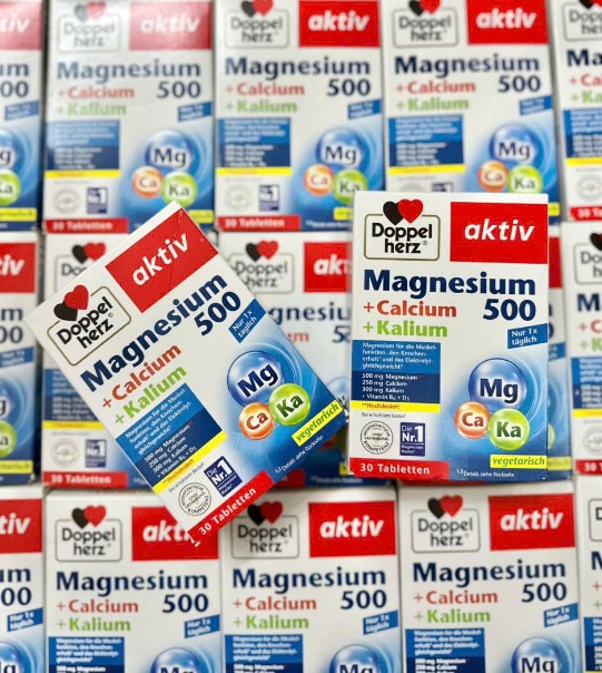 Viên uống bổ sung magie Doppelherz Magnesium 500 + Calcium + Kalium, 30 viên Viên uống bổ sung magie Doppelherz Magnesium 500 + Calcium + Kalium, 30 viên