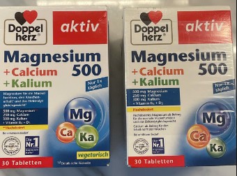 Viên uống bổ sung magie Doppelherz Magnesium 500 + Calcium + Kalium, 30 viên