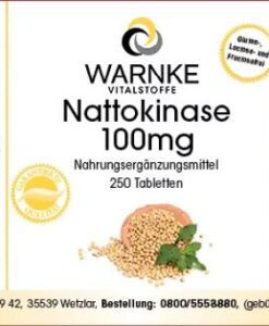 Viên uống WARNKE Nattokinase 100mg phòng ngừa tai biến, đột quỵ, 250 viên