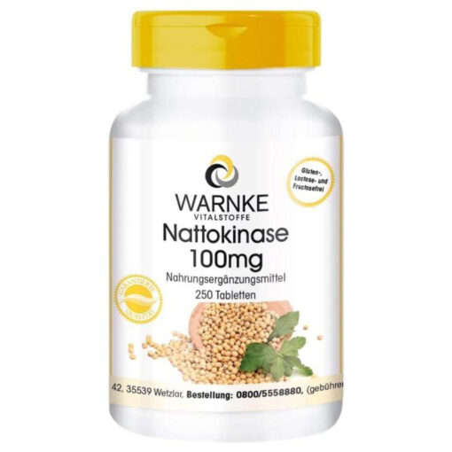 Viên uống WARNKE Nattokinase 100mg phòng ngừa tai biến, đột quỵ, 250 viên