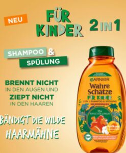 Gội xả trẻ em 2in1 Garnier Wahre Schätze Kinder Aprikose & Baumwollblüte, 300 ml