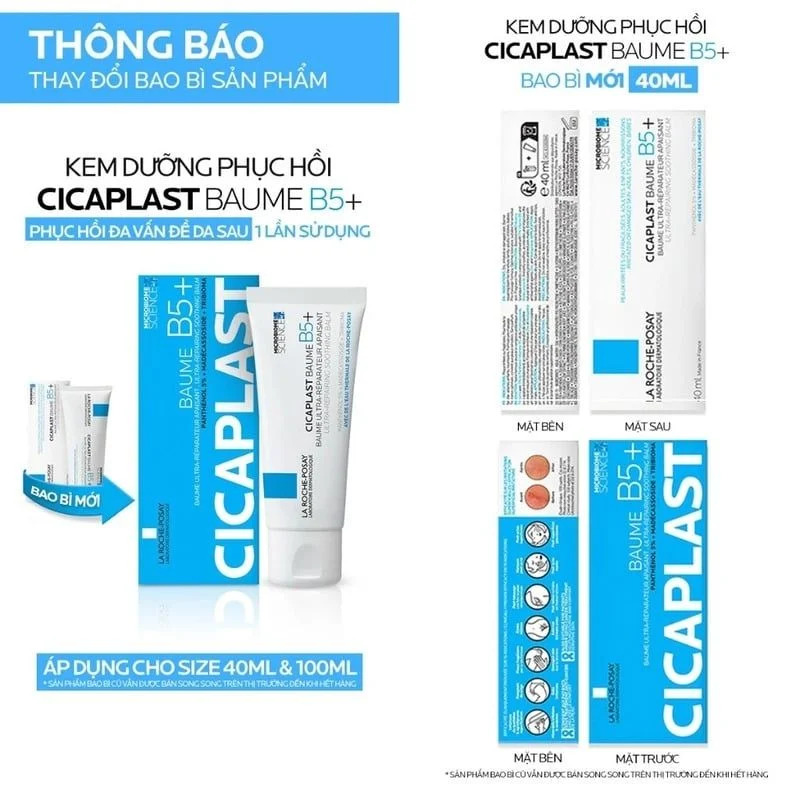 Kem dưỡng La Roche-Posay CICAPLAST BAUME B5+ phục hồi và làm dịu da, 40ml