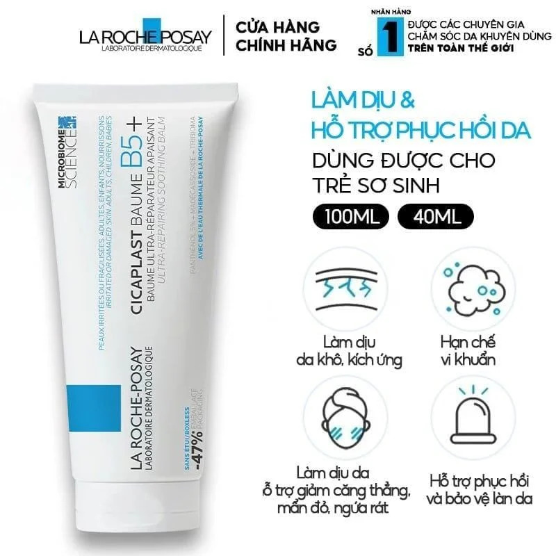 Kem dưỡng La Roche-Posay CICAPLAST BAUME B5+ phục hồi và làm dịu da, 40ml Kem dưỡng La Roche-Posay CICAPLAST BAUME B5+ phục hồi và làm dịu da, 40ml
