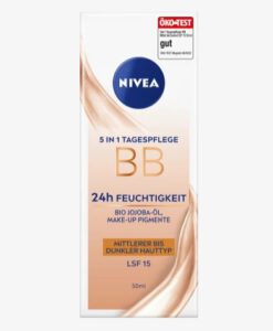 Kem nền Nivea BB 5in1 Tagespflege Mittlerer bis Dunkler Hauttyp LSF15 - tone trung bình tối, 50ml