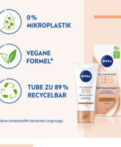 Kem nền Nivea BB 5in1 Tagespflege Mittlerer bis Dunkler Hauttyp LSF15 - tone trung bình tối, 50ml