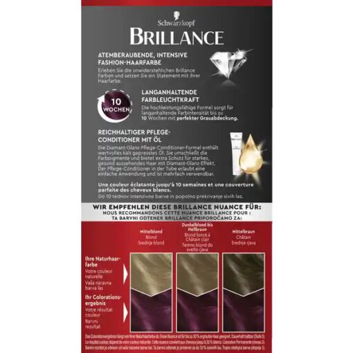 Thuốc nhuộm tóc Brillance Intensiv Color Creme 859 Violette Wildseide - màu tím lụa vilolet, 1 hộp