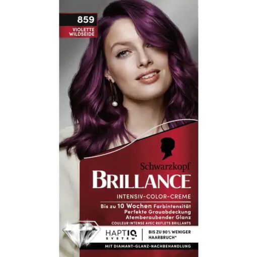 Thuốc nhuộm tóc Brillance Intensiv Color Creme 859 Violette Wildseide - màu tím lụa vilolet, 1 hộp