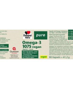 Viên uống Omega-3 thuần chay Doppelherz Pure Omega-3 1075 Vegan, 80 viên