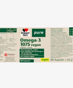 Viên uống Omega-3 thuần chay Doppelherz Pure Omega-3 1075 Vegan, 80 viên