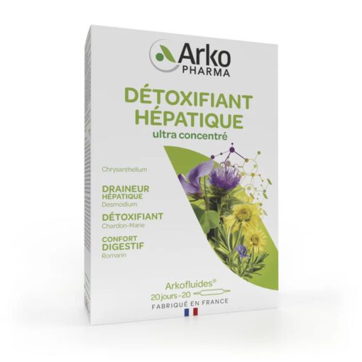 Detox thải độc gan ArkoPharma Détoxifiant Hépatique, 20 ống