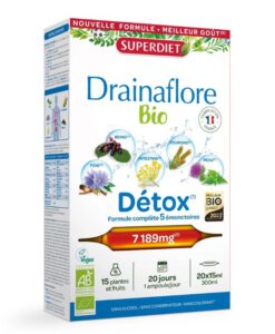 Detox thải độc chuyên sâu SUPERDIET Drainaflore Bio, 20 ống