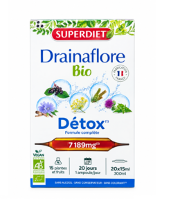 Detox thải độc chuyên sâu SUPERDIET Drainaflore Bio, 20 ống