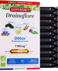 Detox thải độc chuyên sâu SUPERDIET Drainaflore Bio, 20 ống